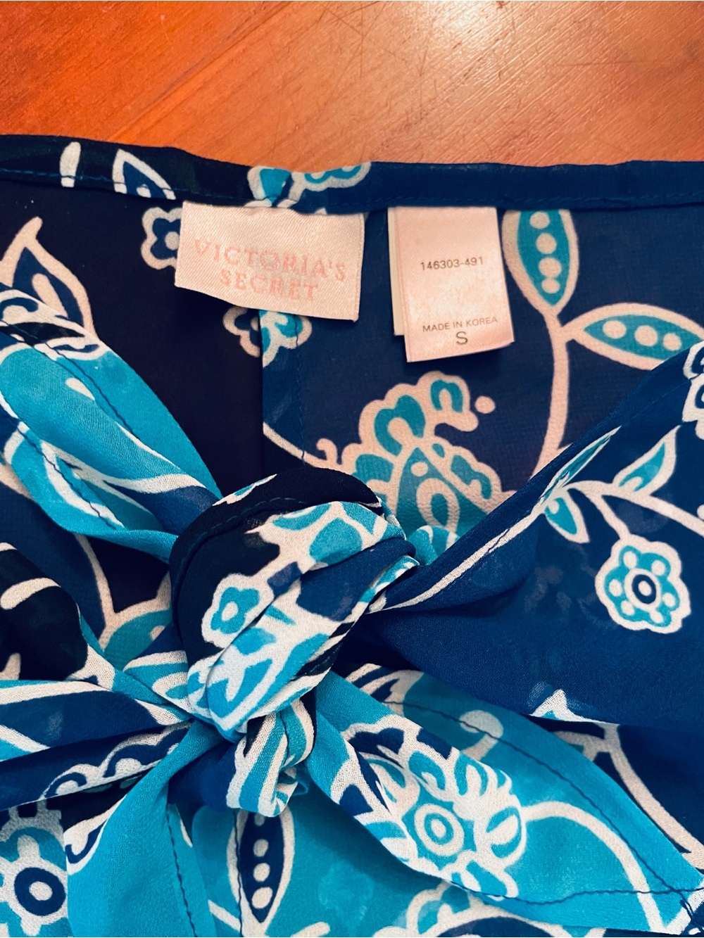 Victorias Secret Swim Beachwear Sheer Tie Front Cover Up Pants Tropical Y2K sz S - Picture 3 of 7